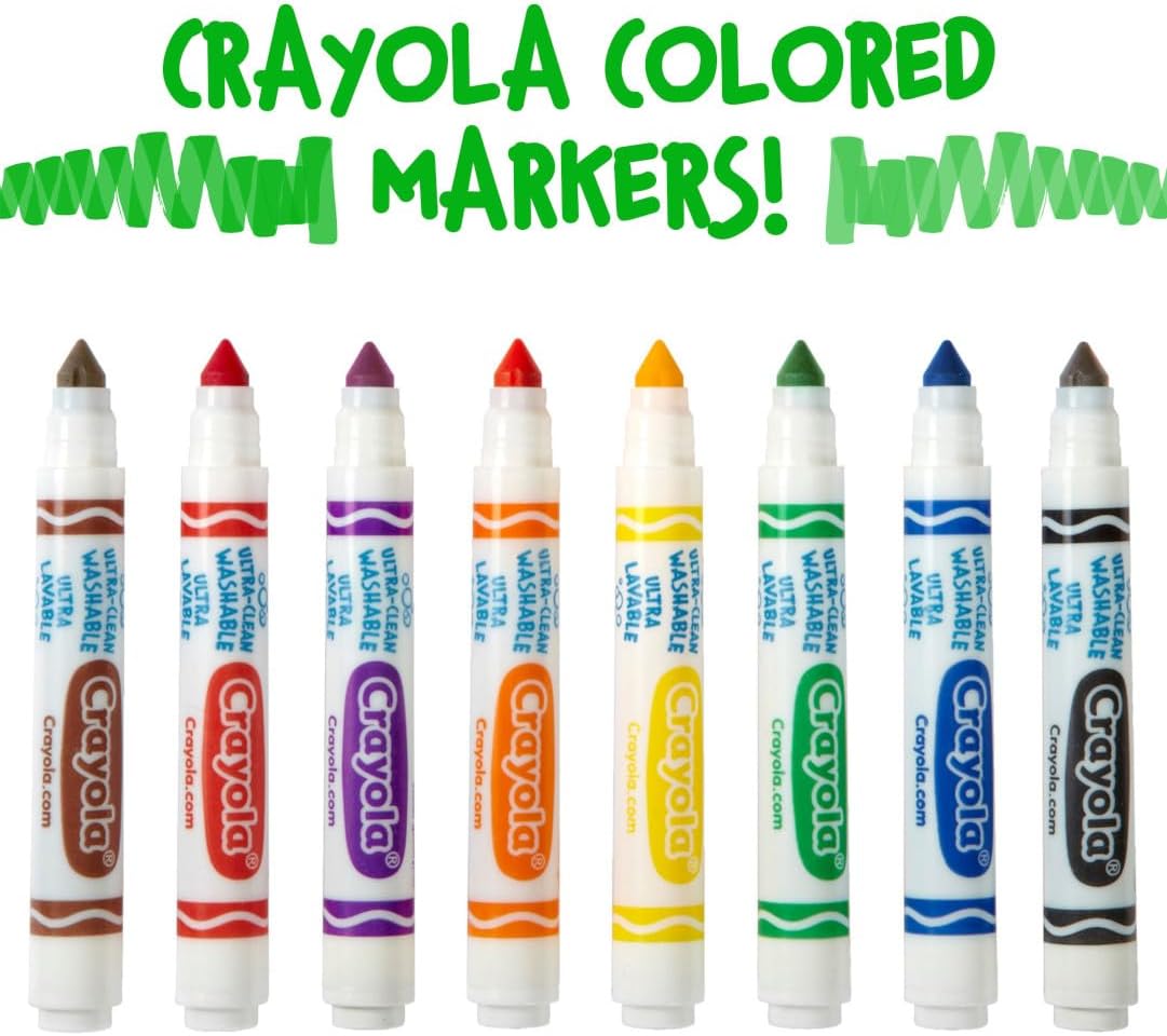 Crayola Washable Markers for Kids - Black (12ct), Bulk Broad Line Markers for School, Classroom Essentials, Teacher Classroom Must Haves for Elementary School