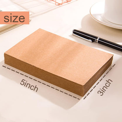 Bercoor 300 Pack Blank 3 x 5 Inch Index Cards, Heavy Study Cards, Note Cards for Office, School Learning, Kraft Paper