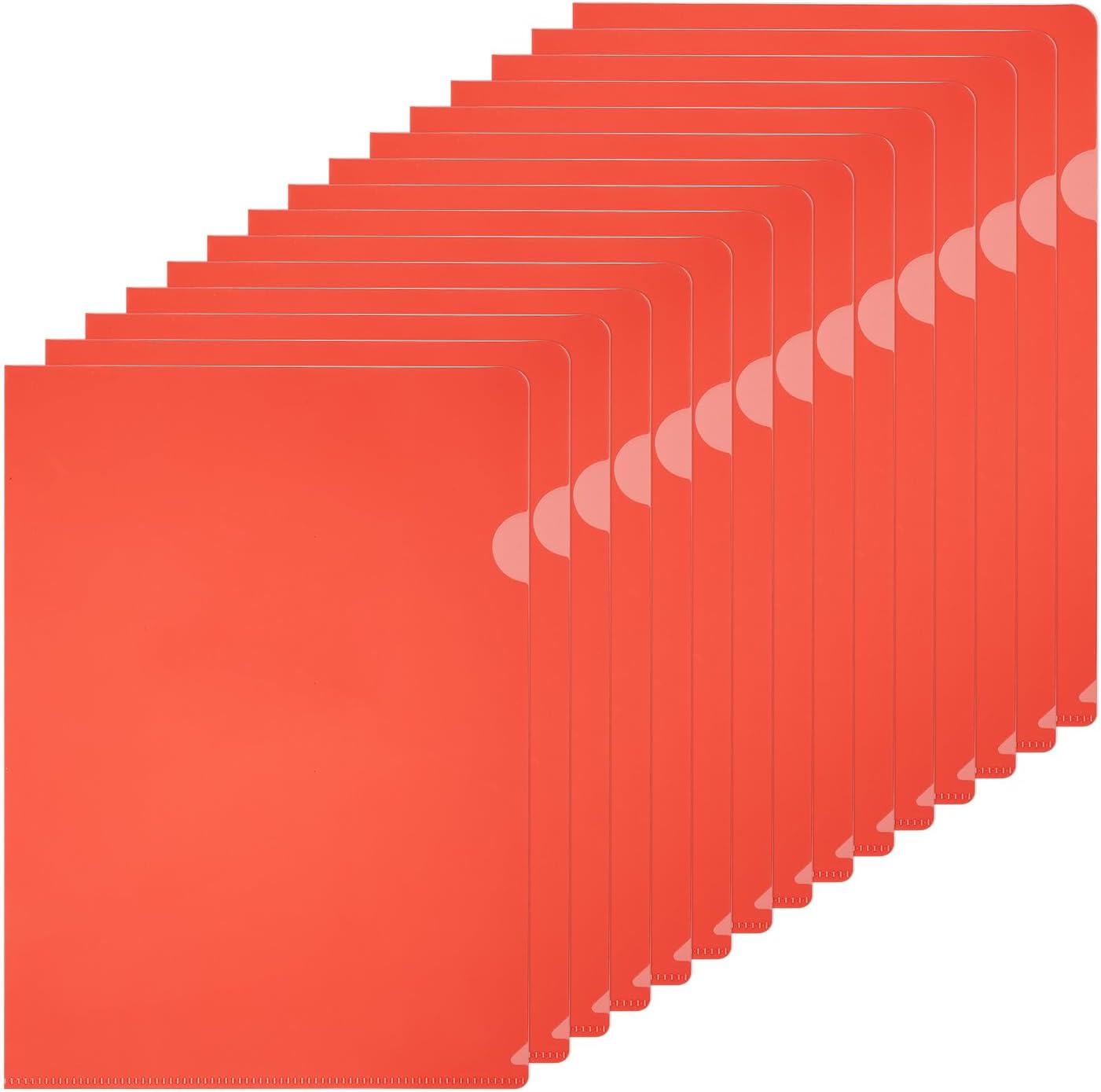 PATIKIL A5 Plastic Folders, 15 Pack Clear Folders L Type Project Pockets Paper Document Jacket Sleeves L Shaped Transparent for Documents Plastic Office File, 6.3x8.8in, Gray