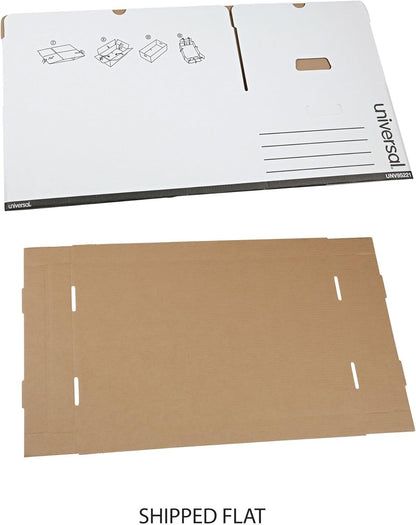 Universal Basic-Duty Economy Record Storage Boxes, 10 Pack, Letter/Legal Files, 12" x 15" x 10", White,