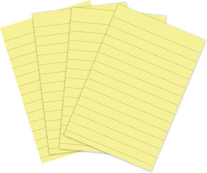 Post-it 100% Recycled Paper Super Sticky Notes, Lined, 4 in. x 6 in., 4 Pads, 45 Sheets per Pad, Wanderlust Pastels, School Supplies and Office Products