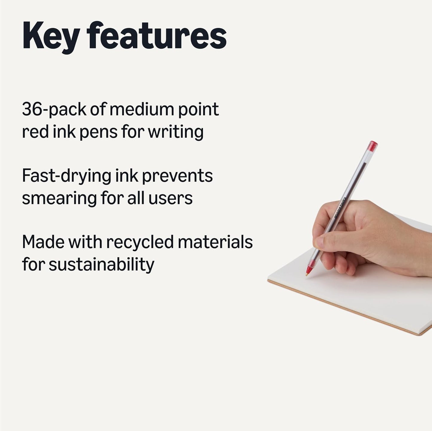 Amazon Basics Ballpoint Pens, Medium Point 1.0mm, Blue Ink, 144-Pack
