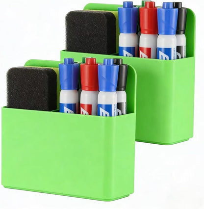 Camelmother 2Magnetic Marker Holder For Whiteboard Dry Erase Marker Holder For Office Refrigerator Fridge Classroom Must (black)