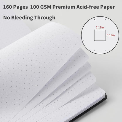 Heture Hardcover Notebooks, A5 Lined Journals Notebook for Writing 160 Pages, 8.2 x 5.5 inch, Classic Ruled Notebooks for College/Work/Travel (Lined-3 Pack, Black)