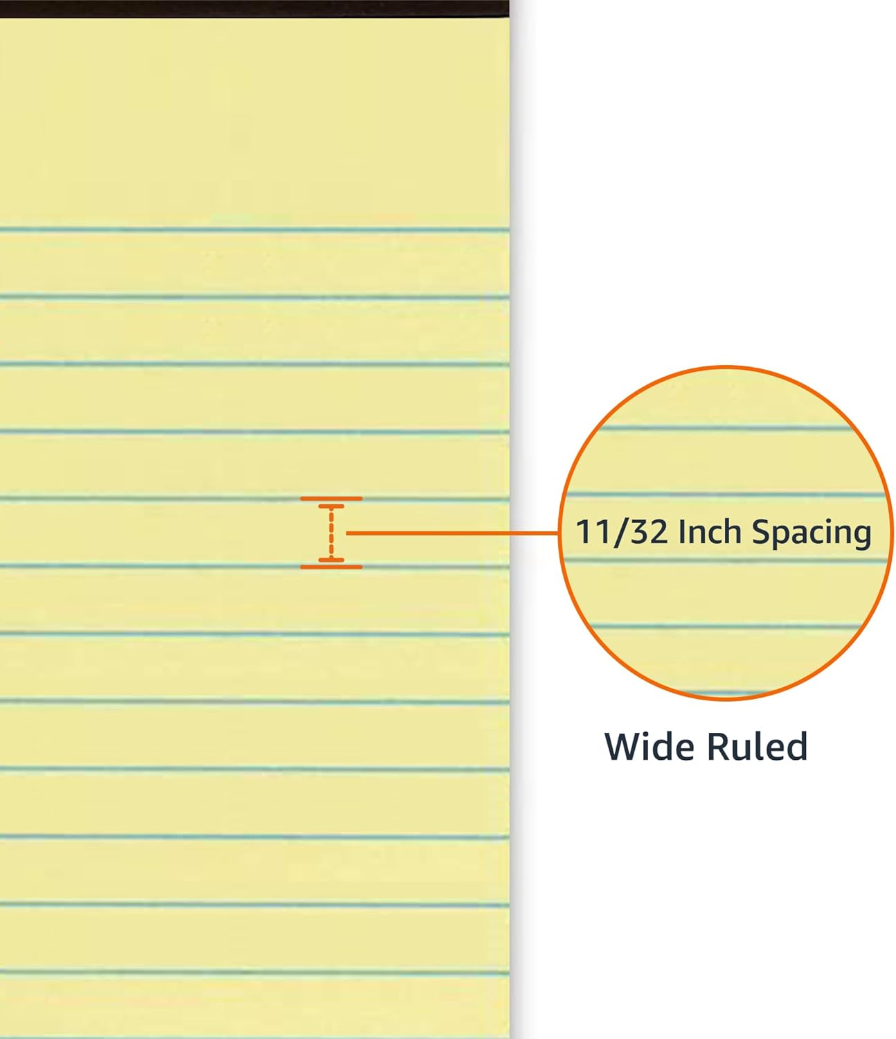 Amazon Basics Wide Ruled Lined Writing Note Pads with Sturdy Back, 8.5" x 11.75", Multicolor, 6-Pack, 300 Sheets, Perforated