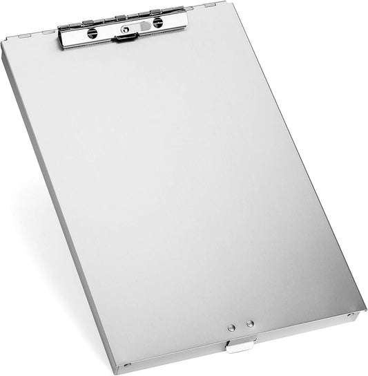 Blue Summit Supplies Aluminum Storage Clipboard, 1 Compartment, Clip for Letter Paper, Great for Office, Jobsite or Classroom