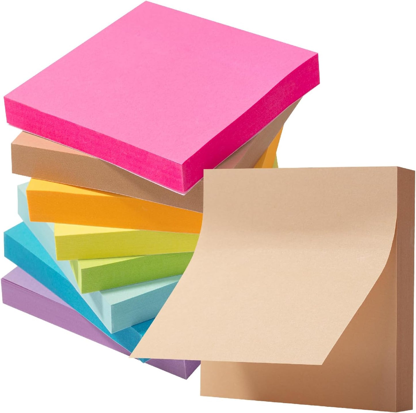 Mr. Pen- Sticky Notes, 3"x3", 8 Pads, 656 Sheets, Bright Colors, Sticky Notes Bulk, Self-Stick Note Pads, Perfect for Office, School, Home, Study & Organization