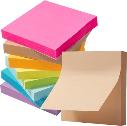 Mr. Pen- Sticky Notes, 3"x3", 8 Pads, 656 Sheets, Bright Colors, Sticky Notes Bulk, Self-Stick Note Pads, Perfect for Office, School, Home, Study & Organization