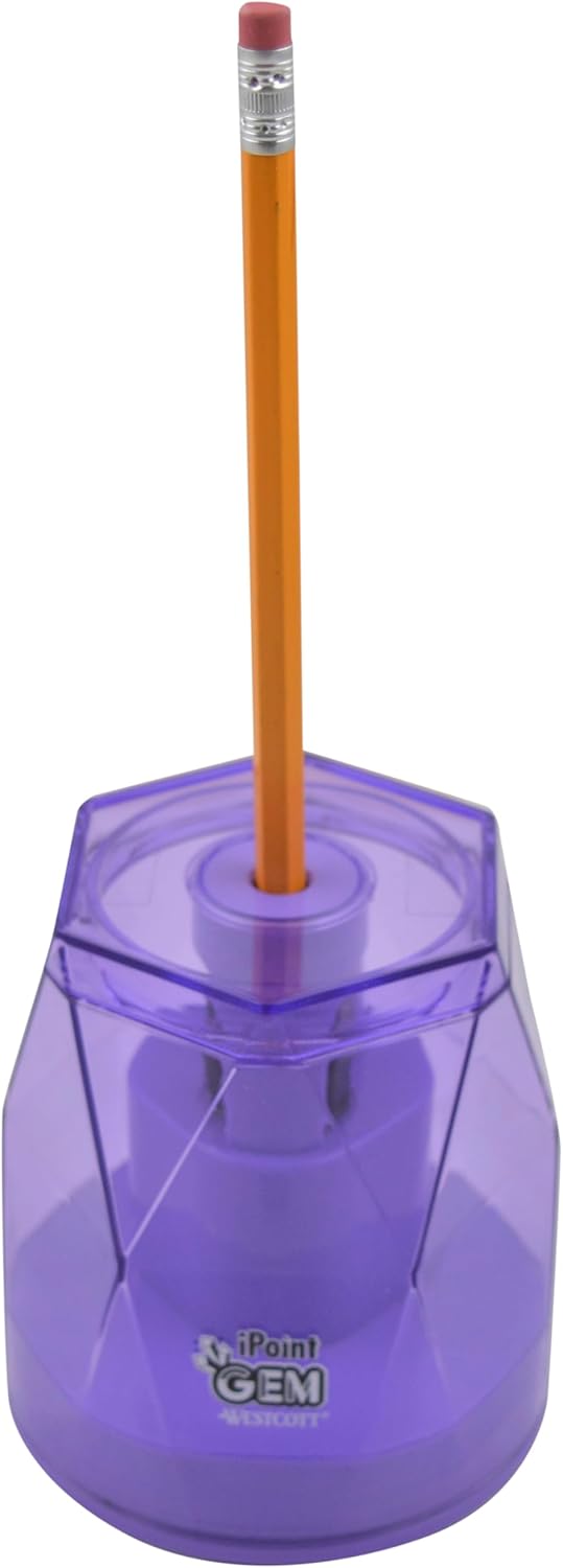 Westcott iPoint® GEM Battery Pencil Sharpener, Neon Green (00577)