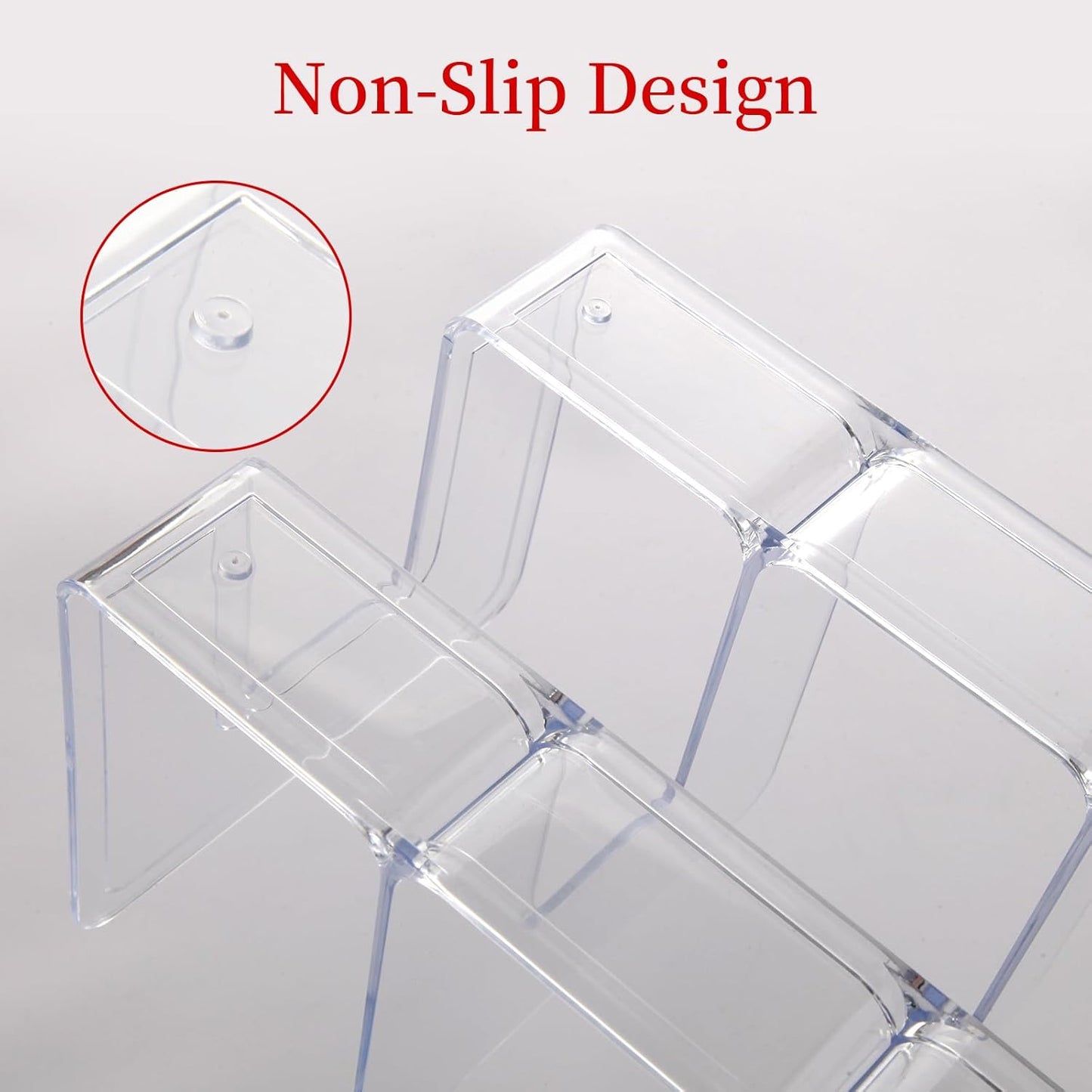 4 Pack Clear Acrylic File Sorter, Sturdy Desktop Book Folder Organizer, 4 Section Purse Handbag Clutch Divider for Closet, Office Storage Rack Holder for Letter, Binder, Document, Electronics