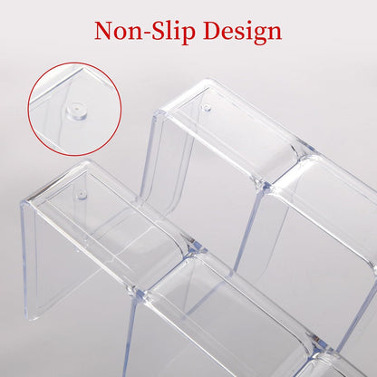 4 Pack Clear Acrylic File Sorter, Sturdy Desktop Book Folder Organizer, 4 Section Purse Handbag Clutch Divider for Closet, Office Storage Rack Holder for Letter, Binder, Document, Electronics