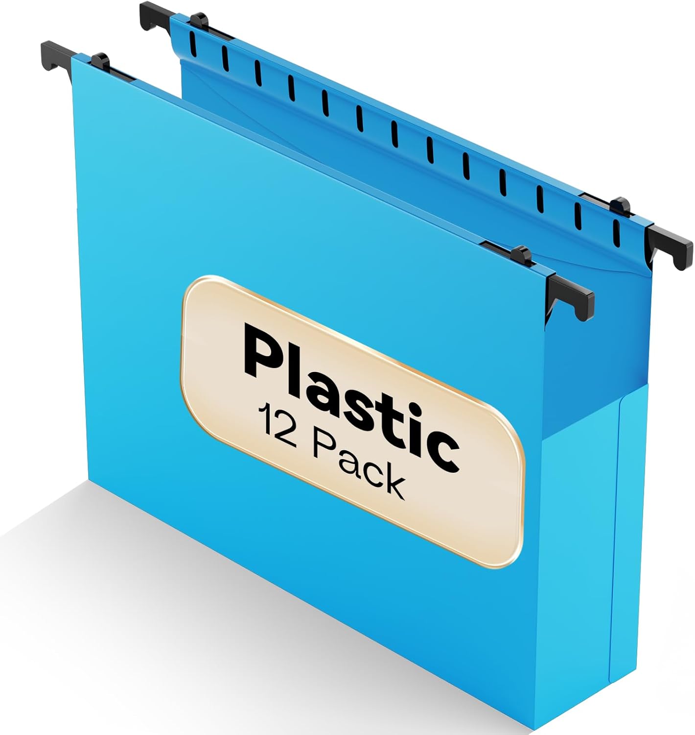 Plastic Extra Capacity Hanging File Folder Letter Size,12 Pack Reinforced Expandable Hanging Folders,Heavy Duty 2 Inch Expansion,Adjustable Tabs,Hanging Organizer Designed for Bulky Files(Gray)