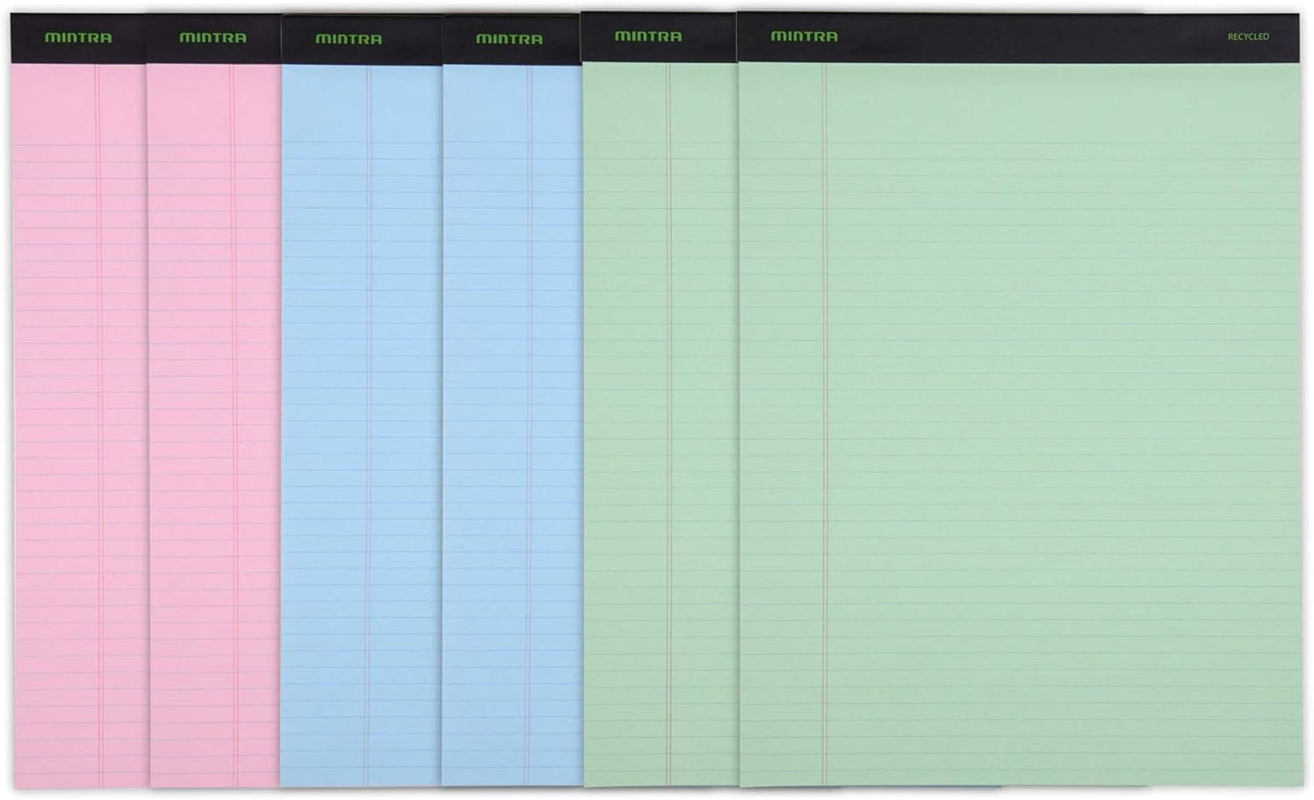 Mintra Office White Legal Pads – Ruled Notepads and Micro-Perforated Sheets, Ideal for Writing, Note-Taking & Creativity, Office, or Professional Use, Basic Pad 6 pack, 8.5"x11" (Narrow Ruled)