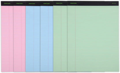 Mintra Office White Legal Pads – Ruled Notepads and Micro-Perforated Sheets, Ideal for Writing, Note-Taking & Creativity, Office, or Professional Use, Basic Pad 6 pack, 8.5"x11" (Narrow Ruled)