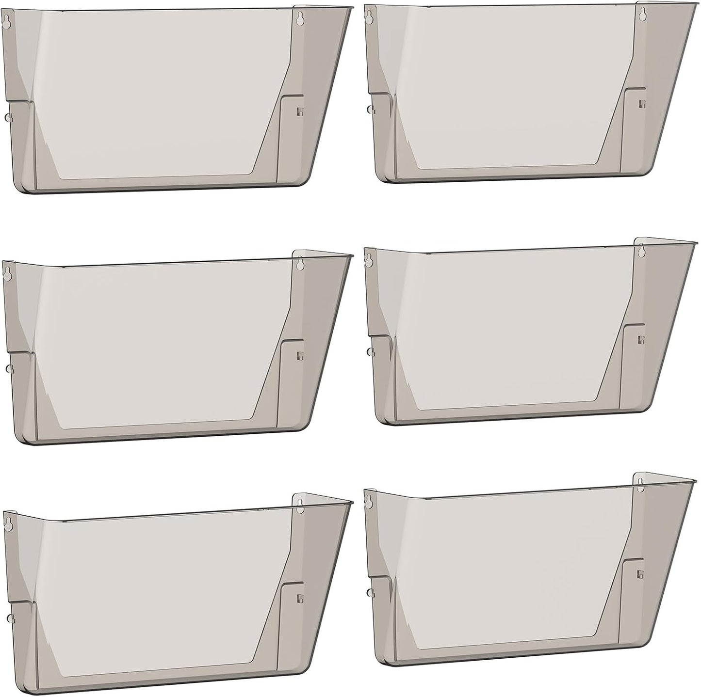 Gawerk Clear Acrylic Single Pocket, Plastic Hanging Wall Mount File Holder for Office Home (Clear, 3 Pack)