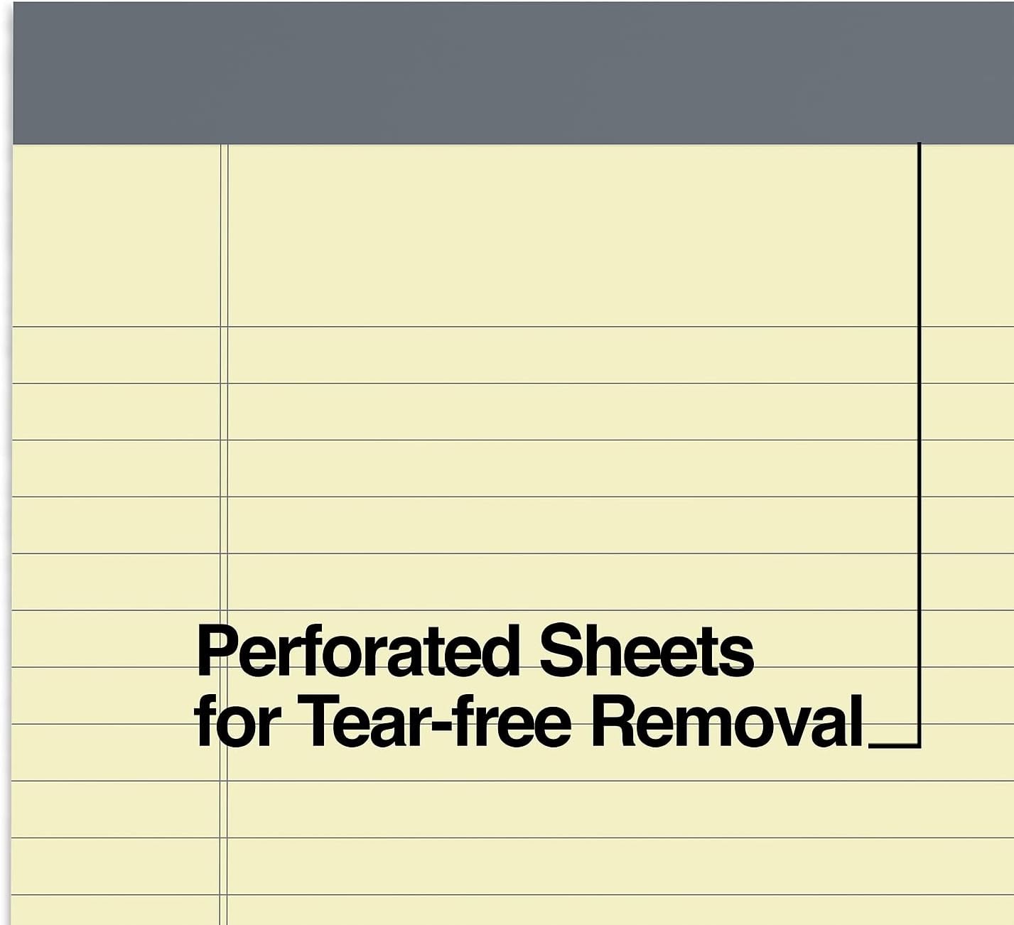 TRU RED Notepads, 8.5” x 11.75”, Wide Ruled, Canary, 50 Sheets/Pad, 12‑Pack