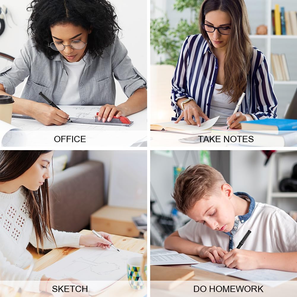 Ainiv Inkless Pencil with Eraser - 5 Sets Infinity Pencil, Reusable with Extra 5 Eraser & 5 Replaceable Nibs for Home, Office & School Writing, Drawing