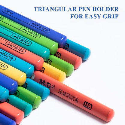 M&G 30pcs Triangular Pencils, 2B Pencils with Grip Correction, Wooden Graphite Pencils, Pre-Sharpened Break-Resistant, Suitable for Writing, Drawing, and Sketching