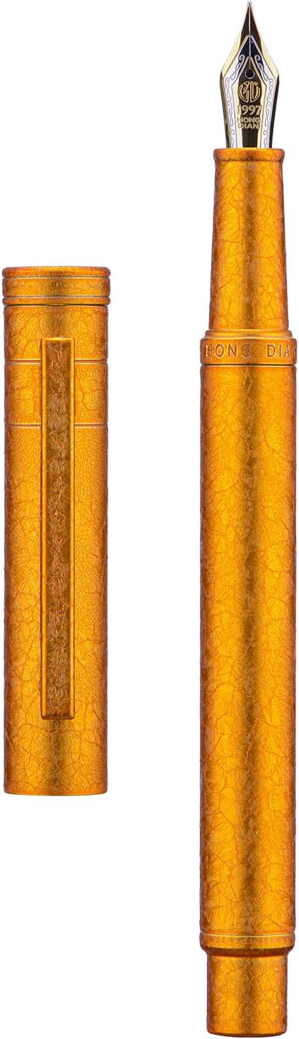 Hongdian Matte Black Forest Rollerball Pen with Schmidt Black Ink Refill, Classic Design with Metal Case for Business Signature