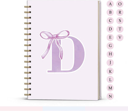 Blue Bow Journal Notebook for Girls,Initial H Journals Personalized Diary Gifts for Teen Girl Kids,Monogrammed Gifts for Women,Trendy Coquette Cute Hardcover Spiral Notebook 5.5 x 8.3 - Colors B
