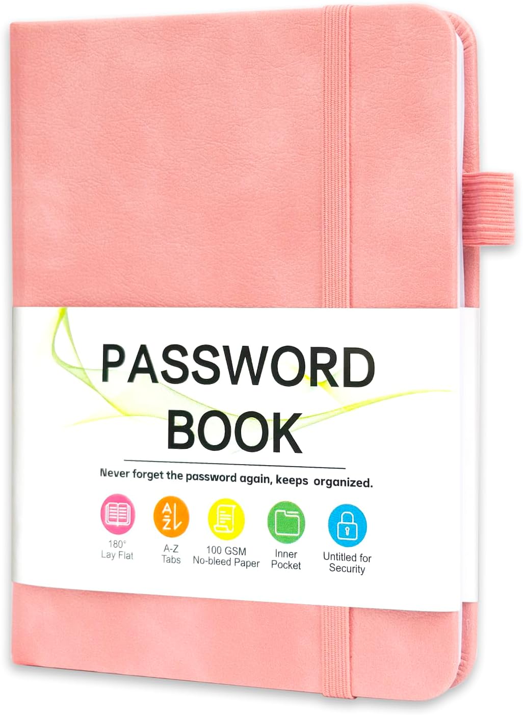 MOSA BEAR Password Keeper Book with Alphabetical Tabs，4.3"x5.7" Small Password Books for Seniors Password Notebook for Internet Website Address Log in Detail（Dark Blue）