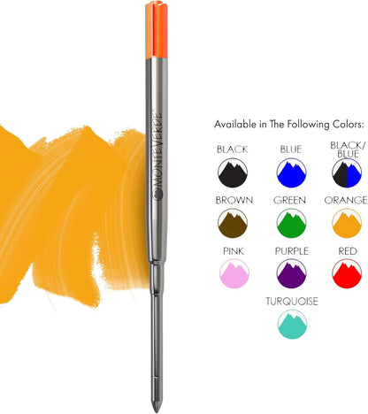Monteverde Soft Roll Ballpoint Pen Refills to Fit Parker-Style Pens, Medium Point, Brown, 2-Pack, Smooth Writing Technology for Parker, Conklin, Schmidt, and More