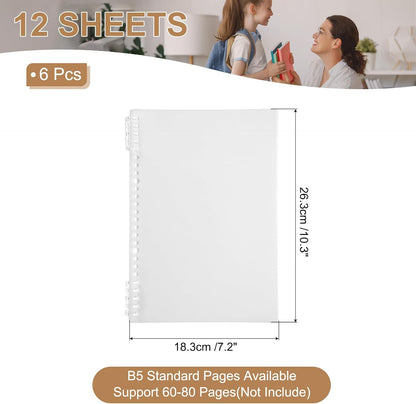 PATIKIL 12 Pack Binding Covers, A5(8.4x5.7 Inch) 22 Mil Plastic Notebook Covers Sheets with Binding Comb for Book Report Presentation, Light Blue