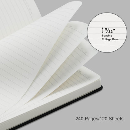 COMIX 12 Pack Lined Journal Notebooks, 240 Pages, Medium 5.5" x 8.3", Hardcover, Journaling Notebook for Work, Business Notebooks for School & Office, Journals for Women, Men