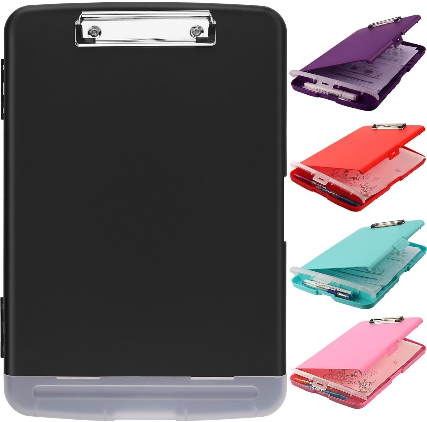 SFLHHDM Purple Clipboard, Clip Boards 8.5x11, Teacher Clipboards with Storage, Plastic Clipboard with Pen Holder, Clipboards Storage for Women Teachers Work, School & Office Supplies
