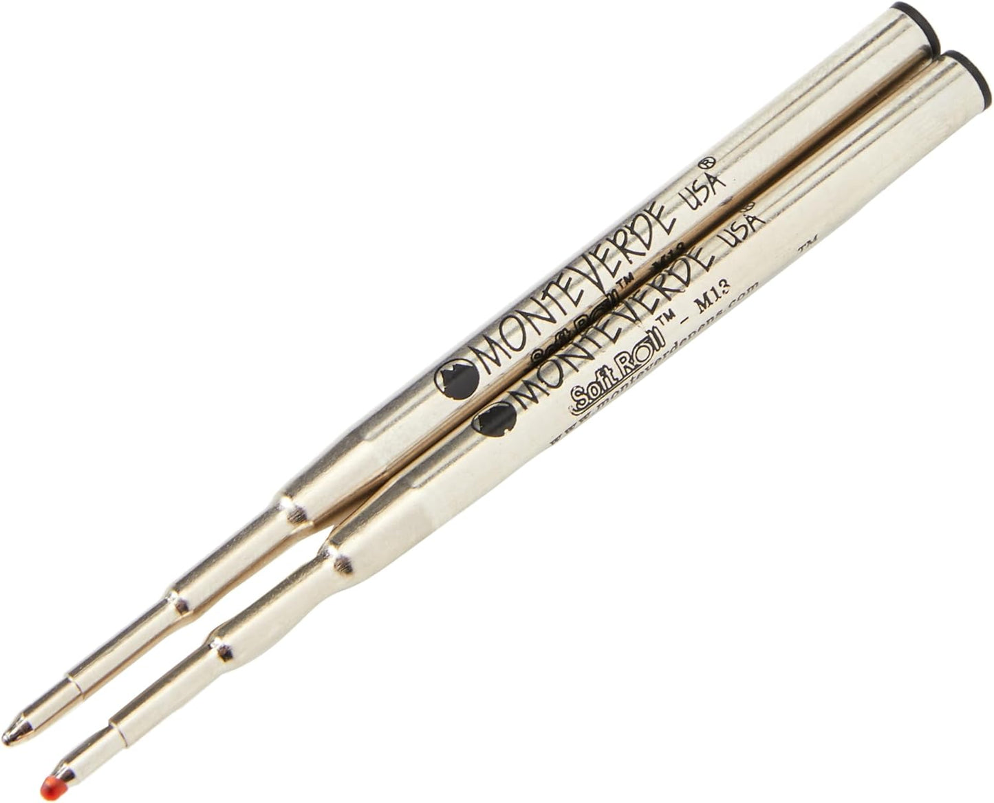 Monteverde USA Capless Ceramic Gel Refills to Fit Montblanc Ballpoint Pens, Fine Point Black Ink, Converts to Capless Rollerball, 2-Pack (M132BK)