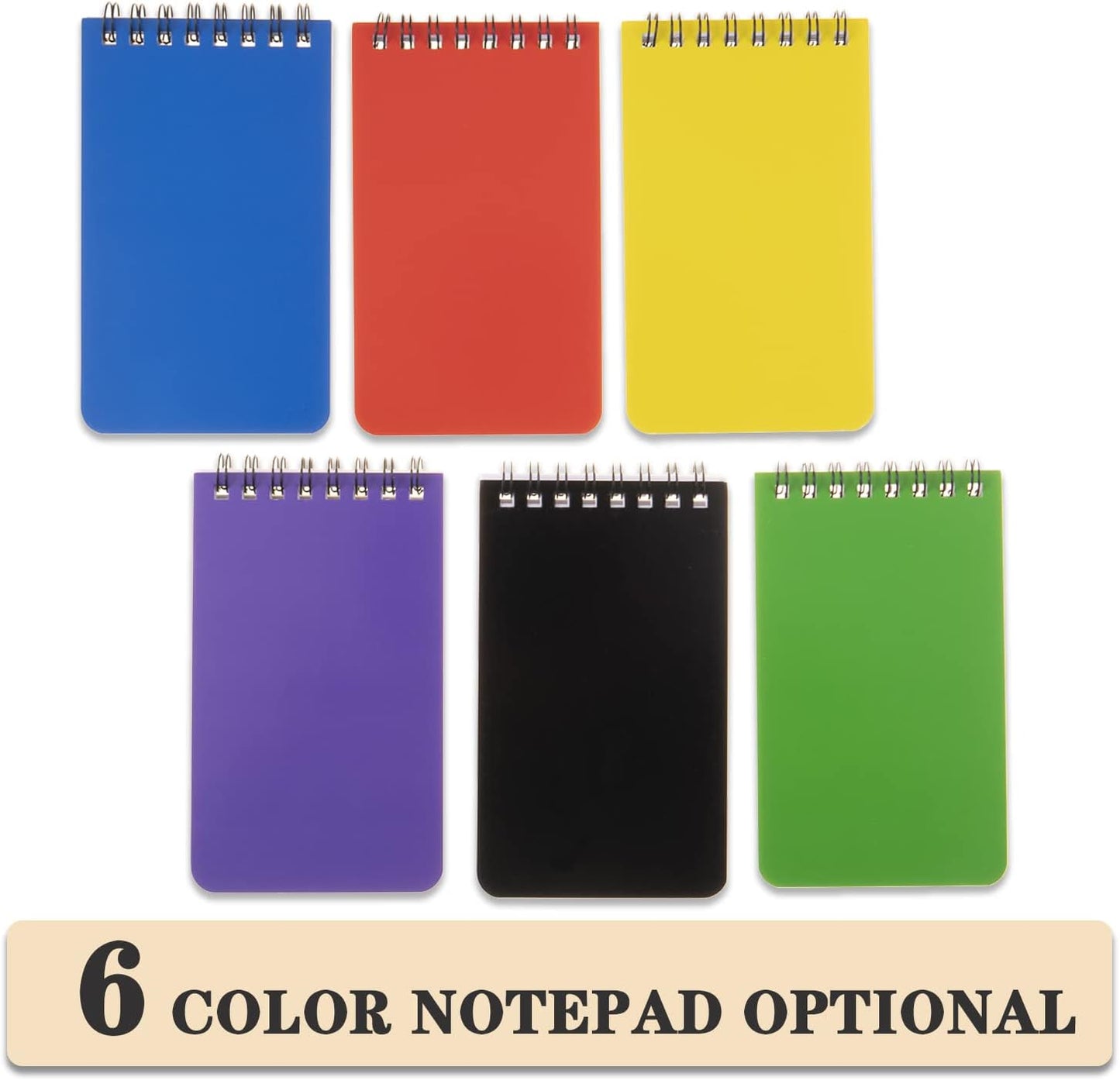 QiCheng 6pack Pocket Notebook Small Notepad Pocket Notepad Small Spiral Notebooks 3X5Inches (6)