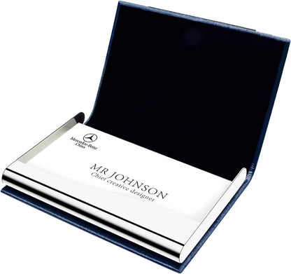 Padike Business Card Holder/ Case Professional PU Leather & Stainless Steel Multi Wallet Credit Card ID Case/Holder for Men & Women. (Black)