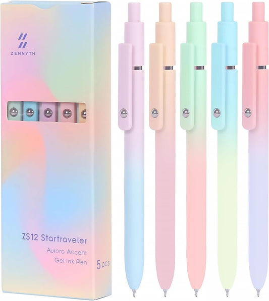 FIOVER Colored Pens, 6 Pack Colorful Gel Pens, Quick-Dry 0.7mm Medium Point for Journaling, Note Taking, Doodling, Aesthetic Office School Supplies, Gifts for Women Men(6PCS Vintage Colorful)