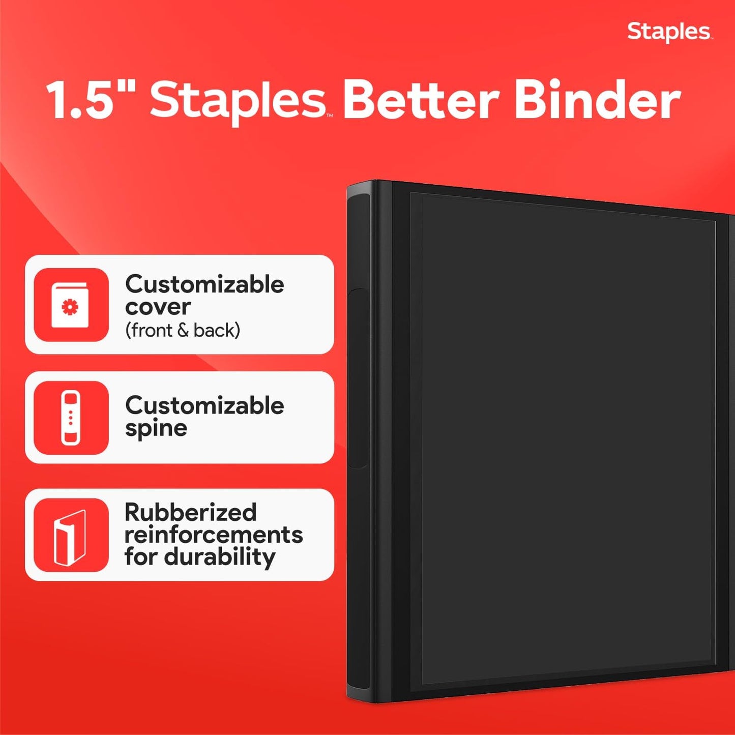 Staples Better Binder 2-Inch D-Ring View Binder, Reinforced Spine, Holds Up to 540 Sheets, Teal, for Office & School