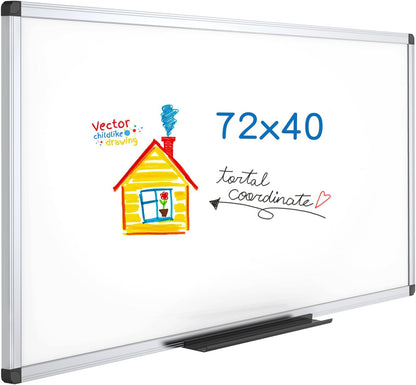 VIZ-PRO Magnetic Whiteboard/Dry Erase Board, 36 X 24 Inches, Includes 1 Eraser & 2 Markers & 4 Magnets