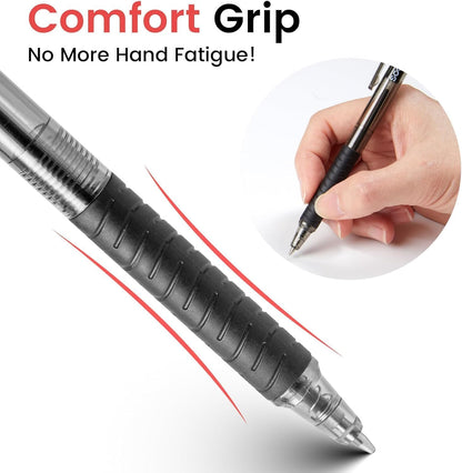 Sooez 40 Pack Bulk Pens Ballpoint, Smooth Writing Pens with Soft Grip, Retractable Black Ink Pens, Medium Point 1.0mm Pen for Journaling, Ballpoint Pen Office Supplies for Nurse, Server, Note Taking