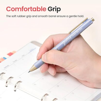 Taja Gel Pens, 6 Pcs Quick Dry Black Gel Ink Pens, 0.5mm Fine Point Smooth Writing Pens for Journaling and Note Taking, Cute Aesthetic Pens for Women & Men-Pastel