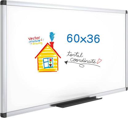 VIZ-PRO Magnetic Whiteboard/Dry Erase Board, 36 X 24 Inches, Includes 1 Eraser & 2 Markers & 4 Magnets