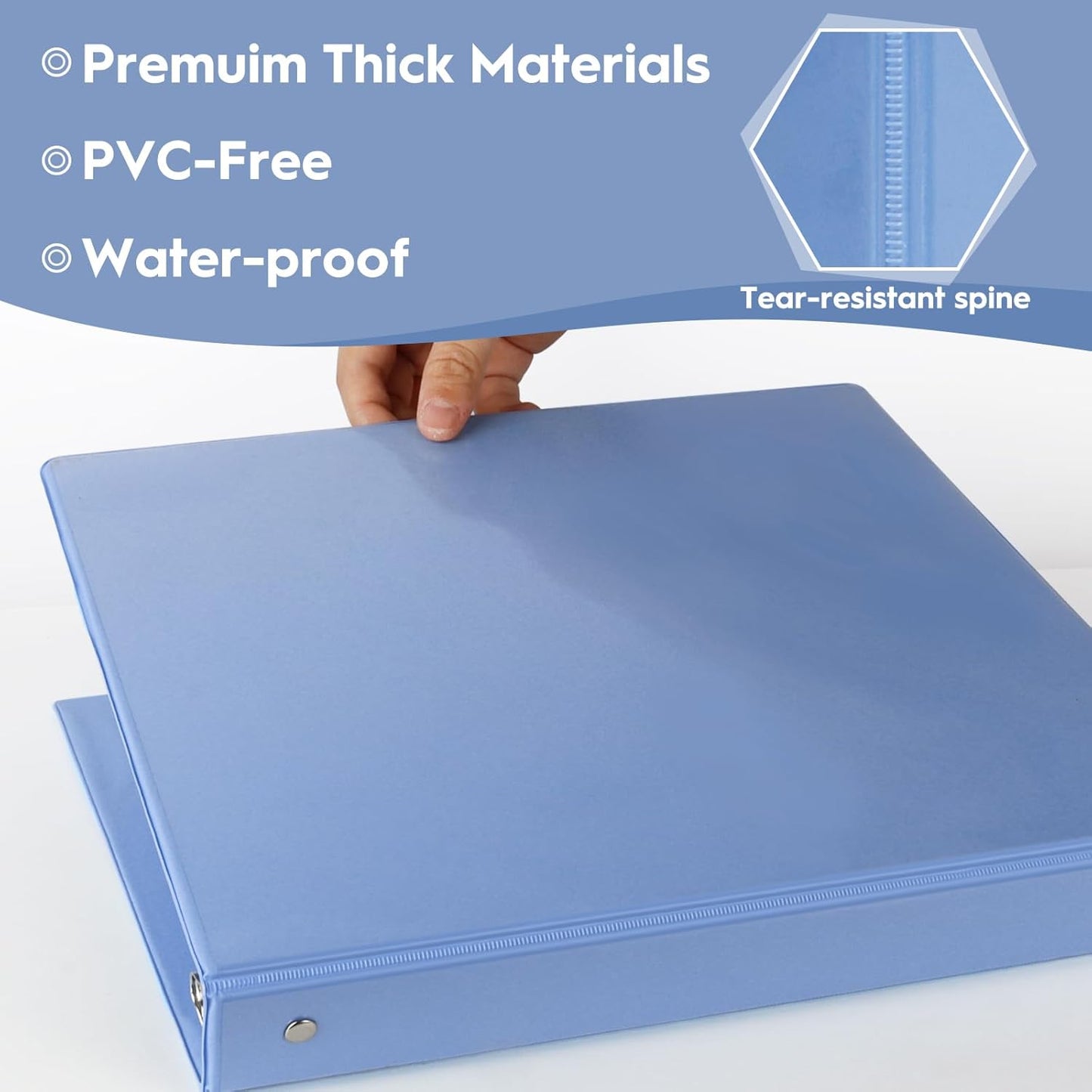 CIXILDTS 1-Inch Round Ring Binders, Standard 3 Ring Binder Fit Letter Size Paper, Presentation View Binders, 6 Packs, Assorted