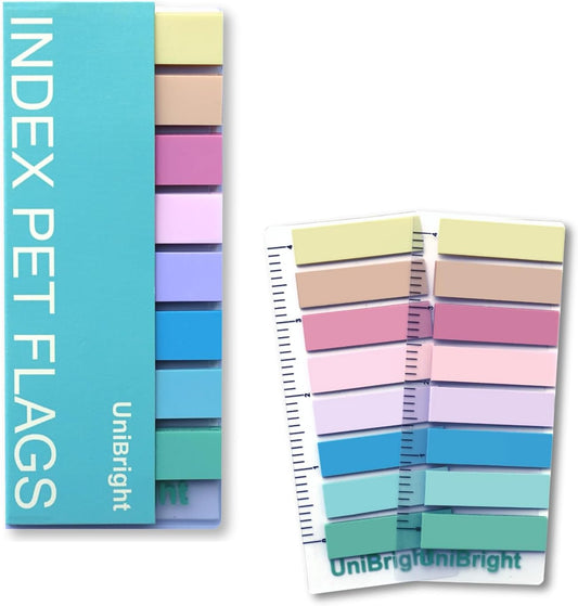 400pcs Sticky Tabs for Books, Transparent Writable Page Markers with 4 Inch Ruler, Strong Sticky Index Tabs for Bible, Notebook, Office & School, Multi Color Mini Sticky Notes