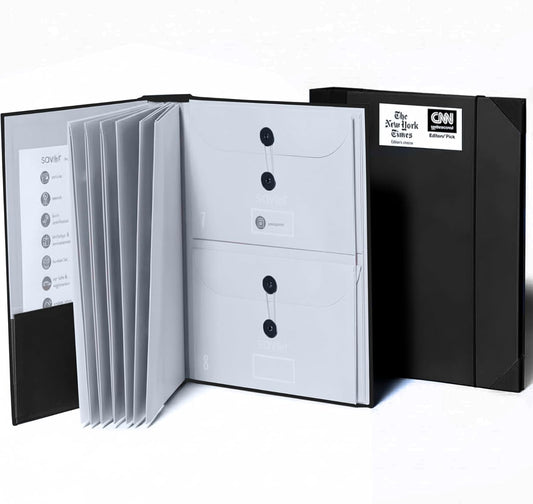The Folio® Important Document Organizer by Savor | Binder with Guided Labels, Acid-Free File Folder with 10 Pockets for Home, Legal, Medical Papers | Mother’s Day Gift for Moms, Records Storage (Blue)