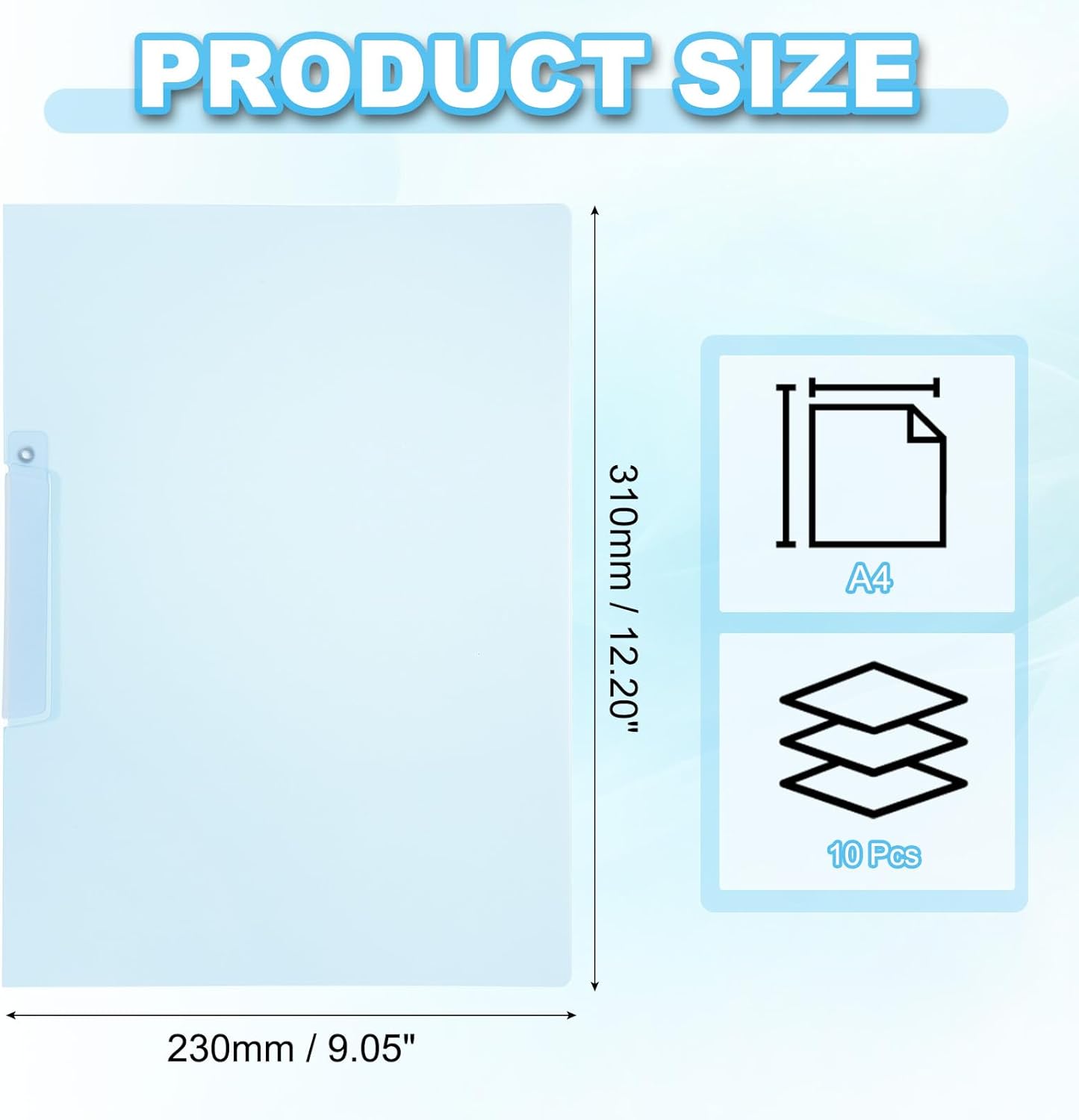 PATIKIL Report Covers, 10 Pcs Plastic Clear Report Folder Cover with Swing Clip A4 Size Professional Presentation Folders for File Resume Document Organizer, Pink