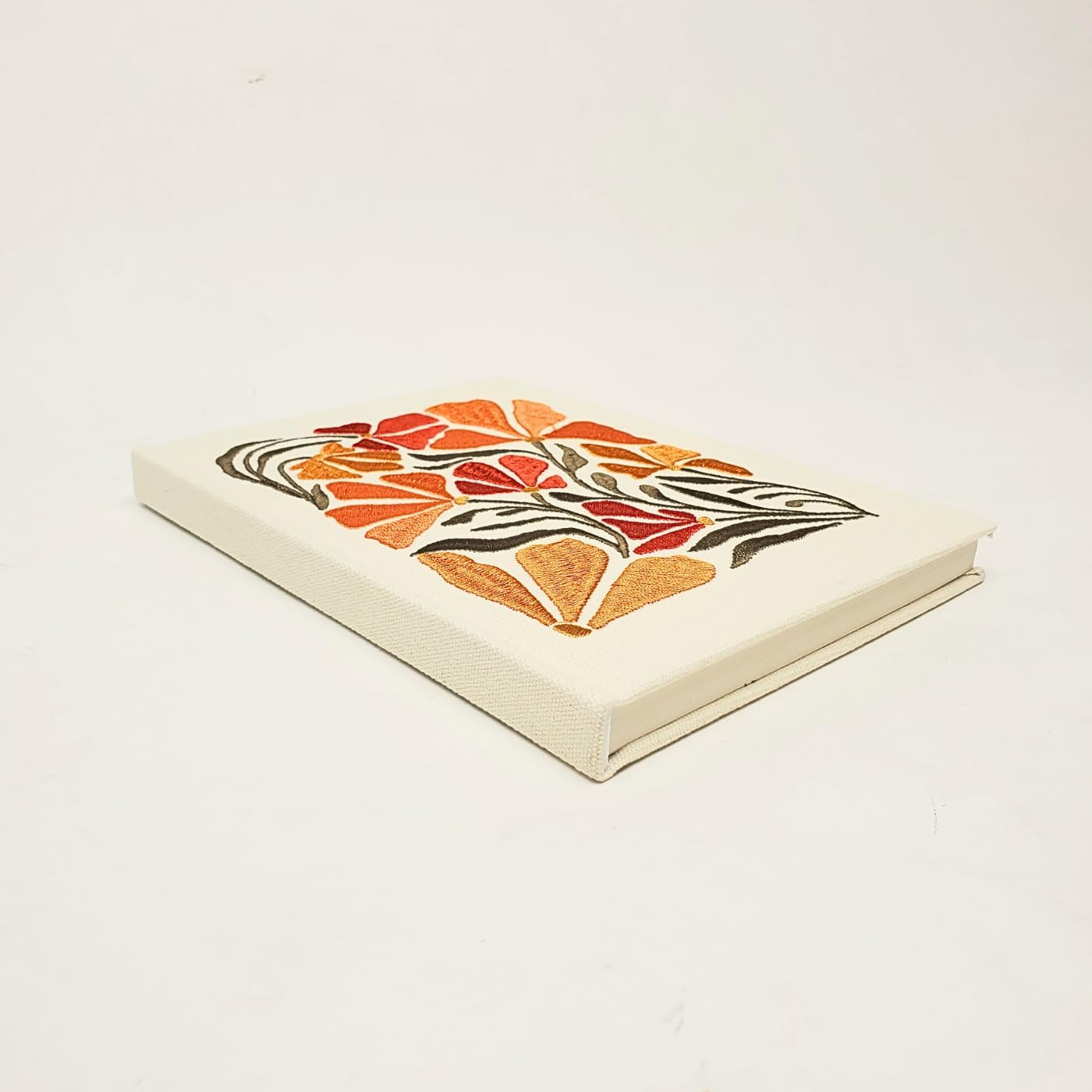 Lady Jayne Embroidered Canvas Hardcover Journal with 192 Lined Pages, 6” x 8.5” – Flower Market Poppy (83289)