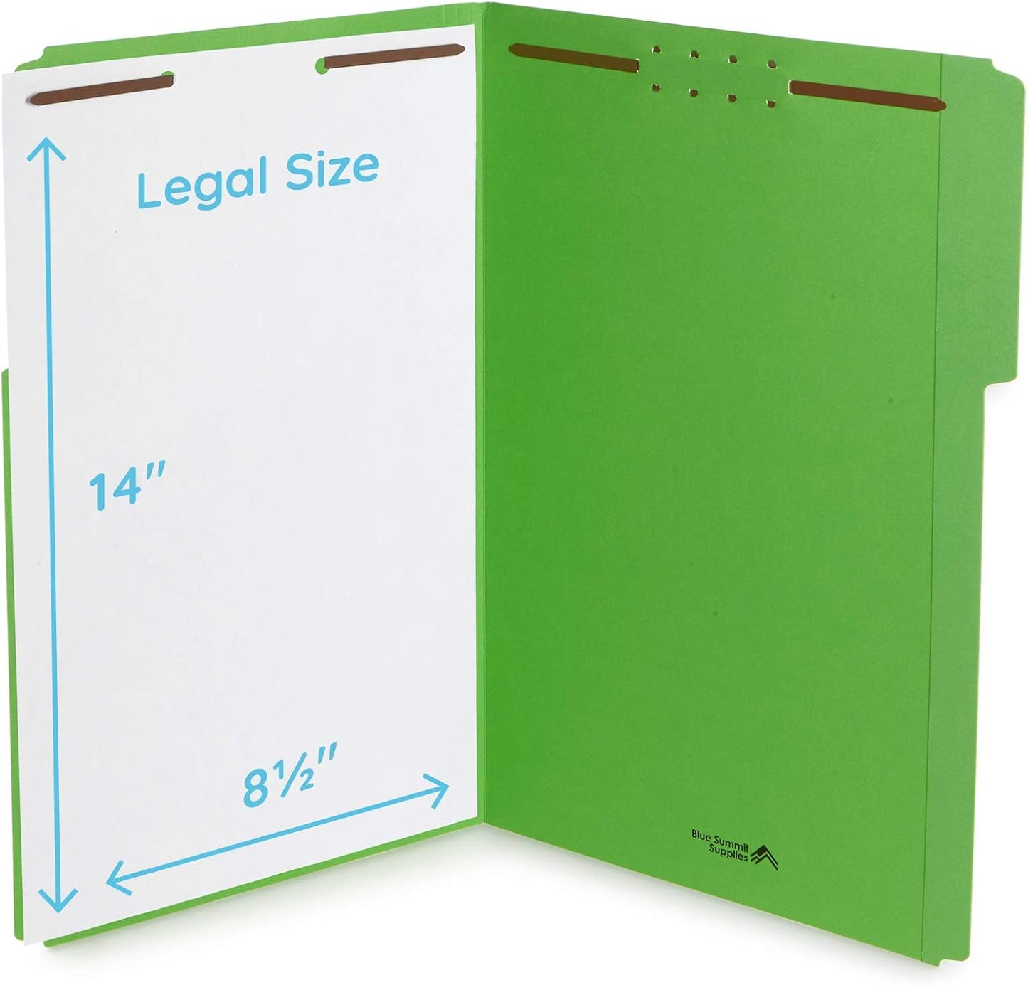 Blue Summit Supplies Blue File Folders with Fasteners, File Folders Legal Size, 1/3 Cut Reinforced Tabs, Durable 2 Prongs, Designed to Organize Standard Medical or Law Files, 50 Pack