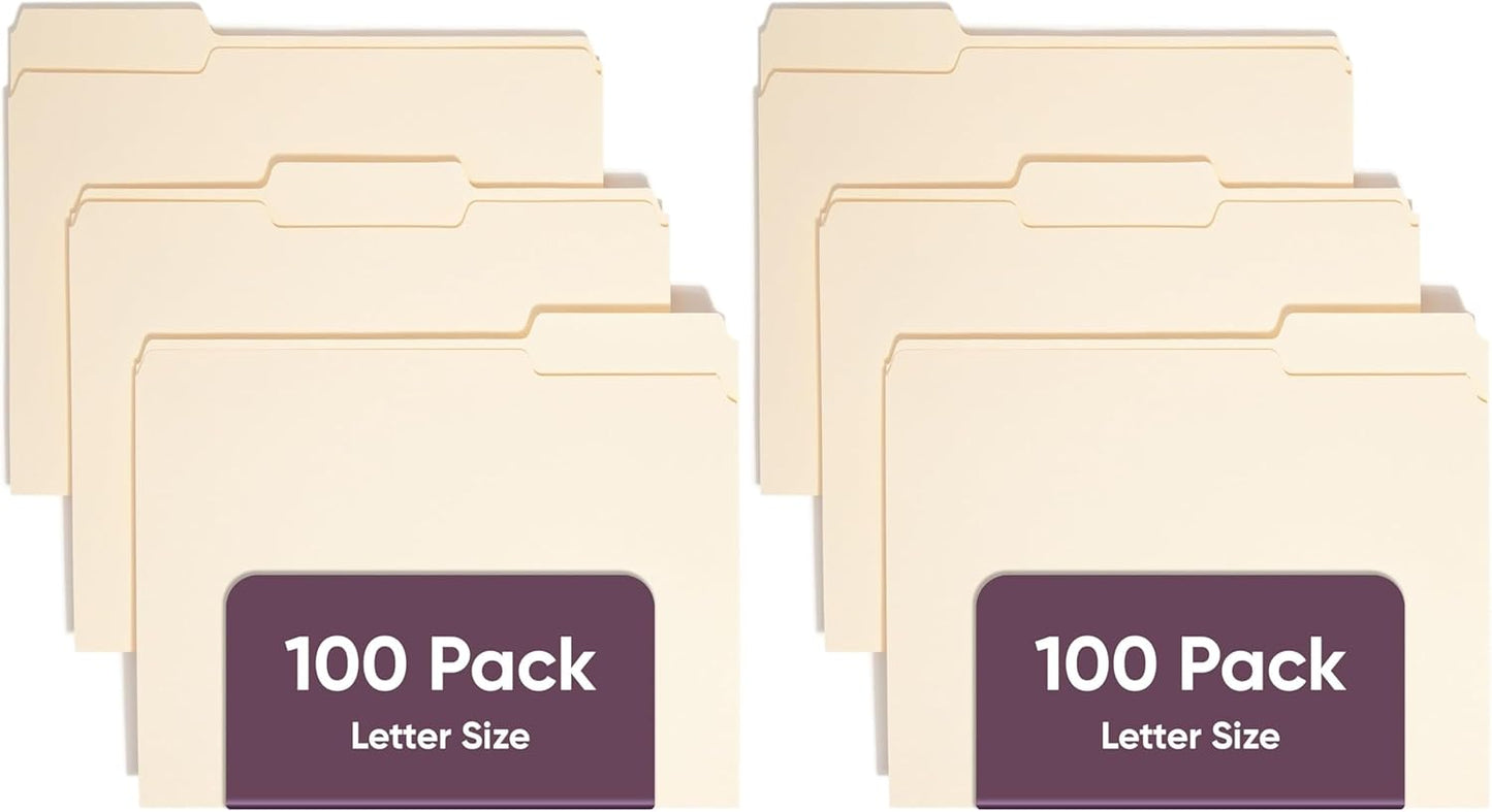 Smead File Folders Letter Sized, 1/3-Cut Tab, Assorted Positions, Letter Size Manila Folders, 200 Per Box