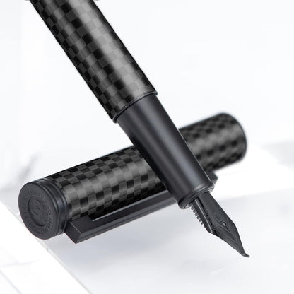 Hongdian Matte Black Forest Rollerball Pen with Schmidt Black Ink Refill, Classic Design with Metal Case for Business Signature