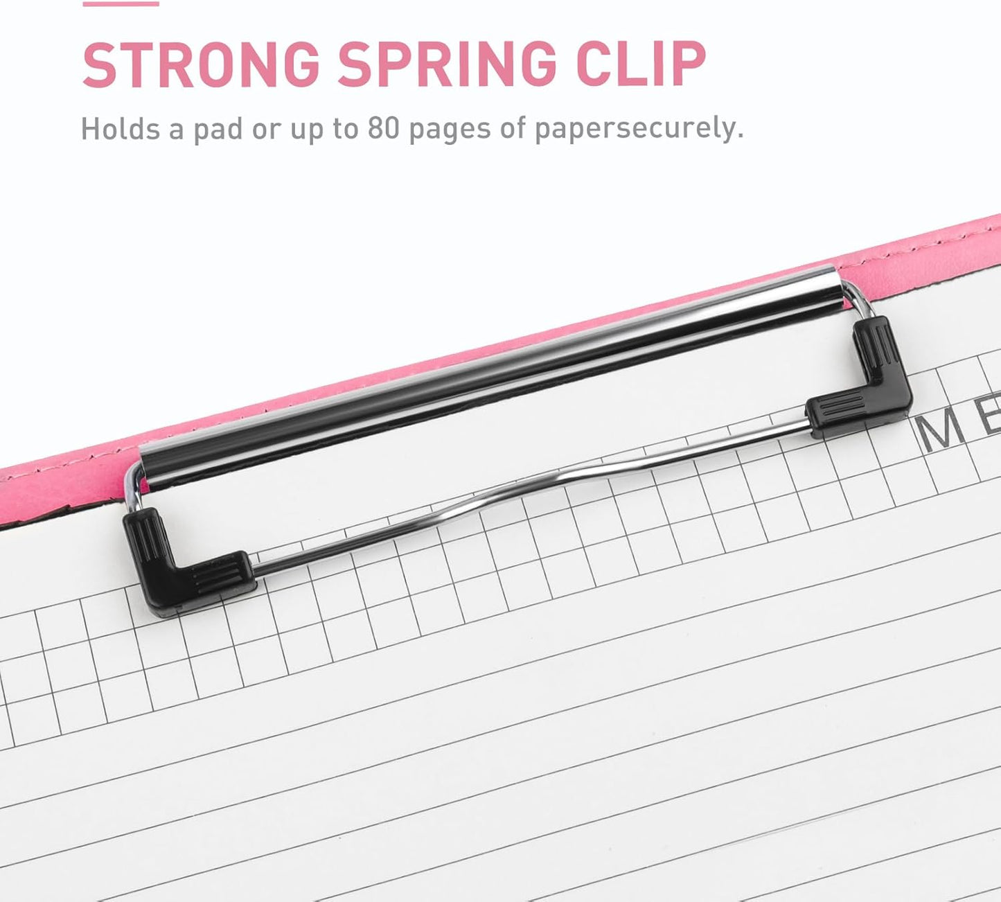 Pink Padfolio Clipboard Portfolio Folder with Pen - Geila PU Leather Resume Portfolio - Interview/Legal Document Organizer & Conference Folder for Business Office - with 8.5 x11In Writing Pad