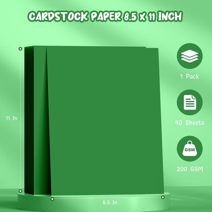 40 Sheets Cream Cardstock Paper 8.5 x 11, Ivory Cardstock Printer Paper 8.5x11, Off White Card Stock Paper 8.5 x 11, 200 GSM Construction Paper for DIY Cards, Greeting Cards, Wedding Invitations