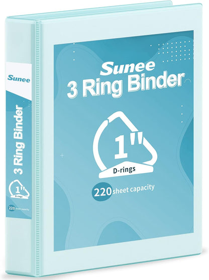 SUNEE 3 Ring Binder 2 Inch, Clear View Binder Three Ring PVC-Free (Fit 8.5x11 Inches) for School or Office Supplies, Light Purple, 1 Pack
