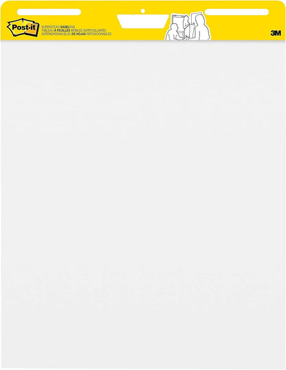 Post-it Super Sticky Easel Pad, 25 x 30 Inches, 30 Sheets/Pad, 6 Pads, Large White Premium Self Stick Flip Chart Paper, Super Sticking Power (559VAD6PK)
